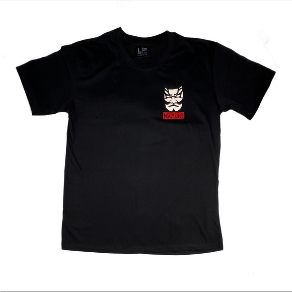 Japanese Kabuki Graphic Black T-Shirt - Picture 2 of 5